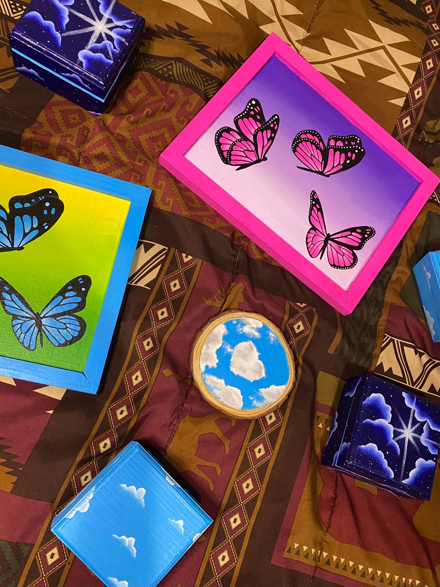 Blue Butterfly Painting