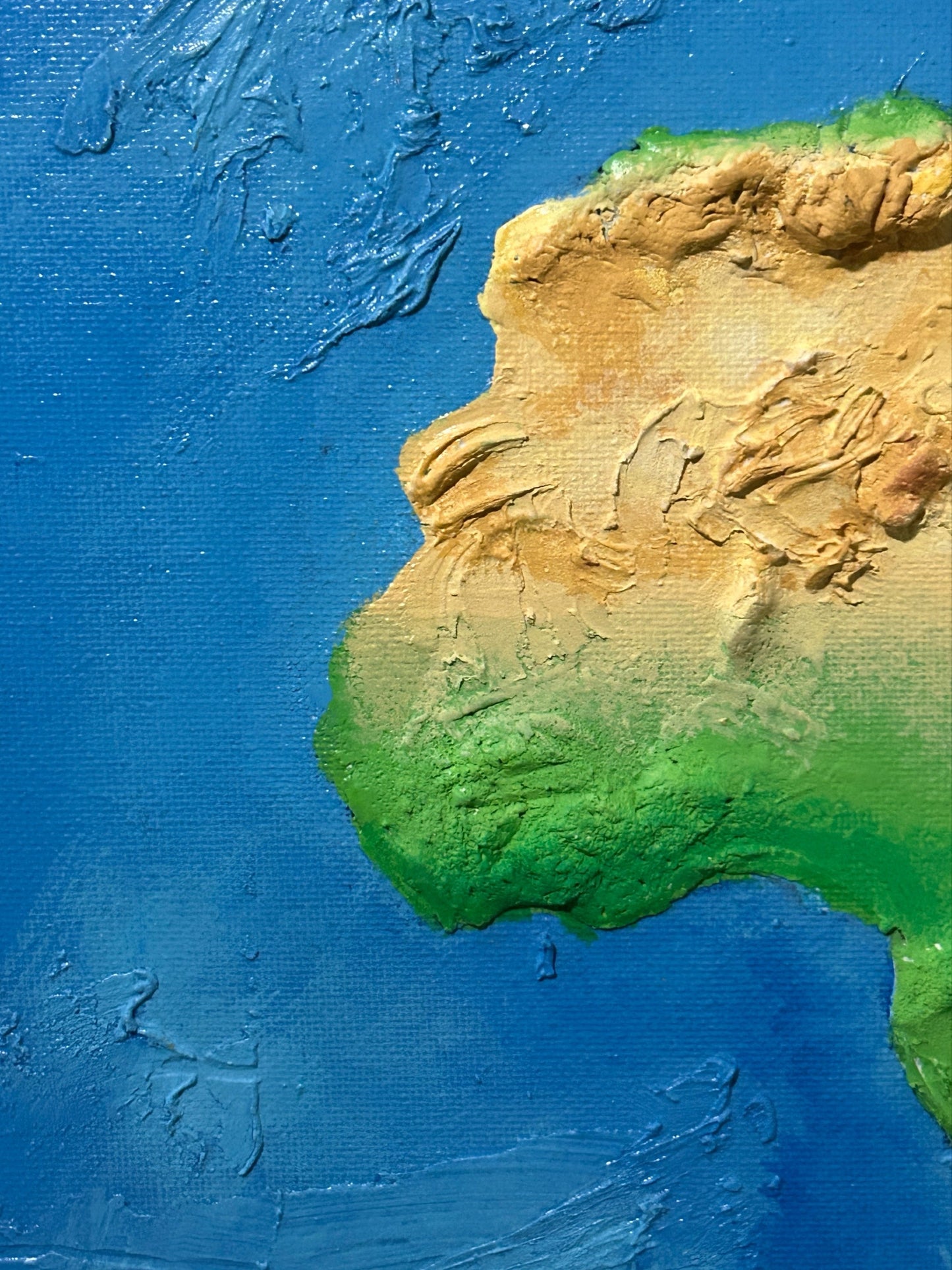 Amber Peeks Art: 3D painting of Africa on a wooden easel