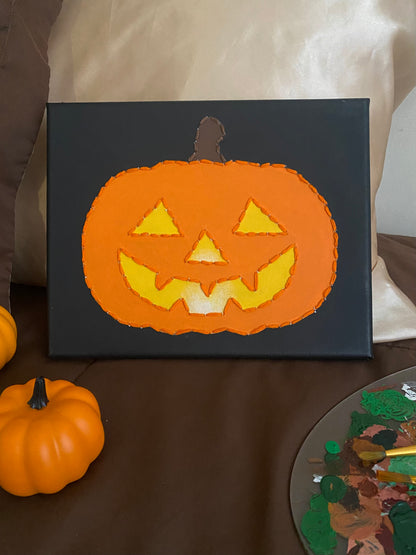 Amber Peeks Art: Painting on bed with fall decor