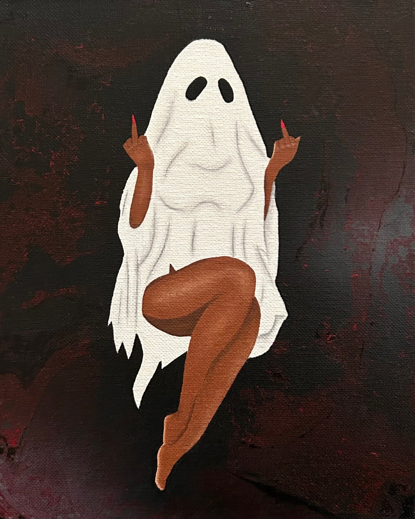 F You Pin Up Ghost Painting