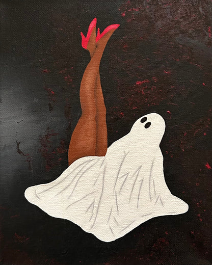 Legs Up Pin Up Ghost Painting