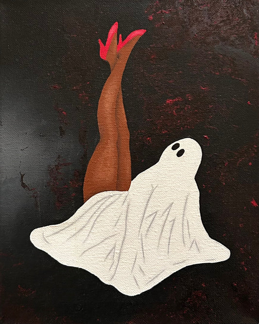 Legs Up Pin Up Ghost Painting